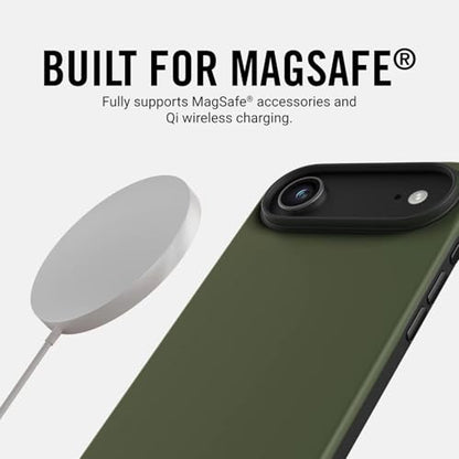 Ridge Case Compatible with iPhone 17 AIR - Compatible with MAGSAFE & Wireless Charging, Aluminum Control Buttons, Dual-Layer Construction, TPU Bumper with Drop Protection (Matte Olive) - color: Matte Olive, size: iPhone Air
