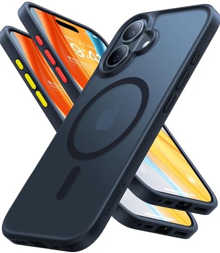 TORRAS Magnetic Shockproof for iPhone 16 Case,18N Mighty Magnetic, 12FT Military Grade Drop Tested, Fit for MagSafe, Protective Hard Back Plastic Slim Phone Case for iPhone 16 6.1", Black Titanium - color: Black, size: iPhone 16 2024