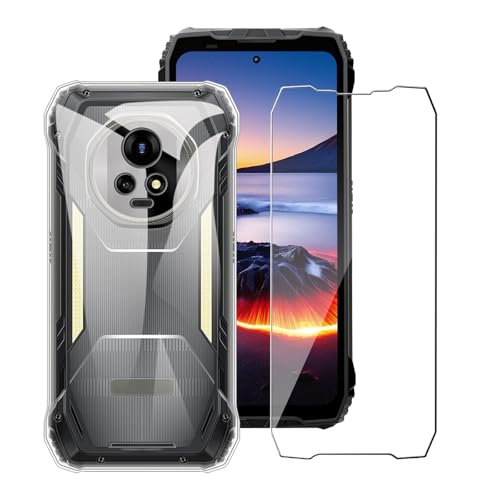 Case for Blackview XPLORE 2 Phone Case with Tempered Glass Screen Protector,Silicone Soft Flexible Bumper Shockproof TPU Protective Cover-Clear - color: Clear, size: Blackview XPLORE 2