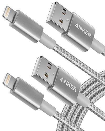 Anker USB A to Lightning Cable, MFi-Certified (2-Pack, 6 ft, Silver) - color: Silver, size: 6 feet * 2
