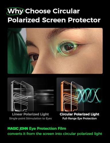 MAGIC JOHN Eye Protection for iPhone 17 Pro Max Screen Protector 6.9 inch - size: iPhone 17 Pro Max