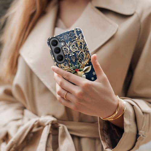 Case for Samsung Galaxy S26 Plus,Camera Protection Soft Glossy Phone Case - Christmas Reindeer Golden - color: Christmas Reindeer Golden, size: Samsung Galaxy S26 Plus