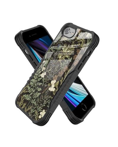 Protective Case Compatible with iPhone se 2022 2023 6/7/8 - Plant | Hard PC Back Soft TPU Frame, Anti-Slip Shockproof, Stylish Printed Phone Cover Suitable for Men and Women - color: Botanical Plant
