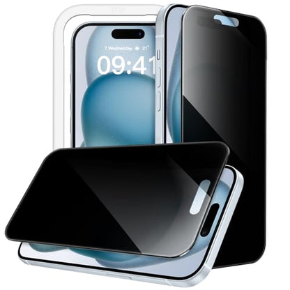 JETech 360° Privacy Screen Protector for iPhone 15 Plus, 2-Pack - size: iPhone 15 Plus