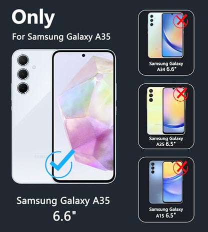 FNTCASE for Samsung Galaxy A35-5G Case: Clear Protective Phone Cases Slim Transparent Anti Yellowing Cover Rugged Shockproof Military Grade Drop Protection Tough Sturdy 6.6 Inch Clear - color: Clear