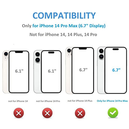 ONETOP for iPhone 14 Pro Max Wallet Case with Credit Card Holder,Black | Kickstand,ID/Cash Holder,Case Wallet with Card Slots,Double Magnetic Clasp,Durable PU Leather Shockproof Cover for Women Men - color: Black