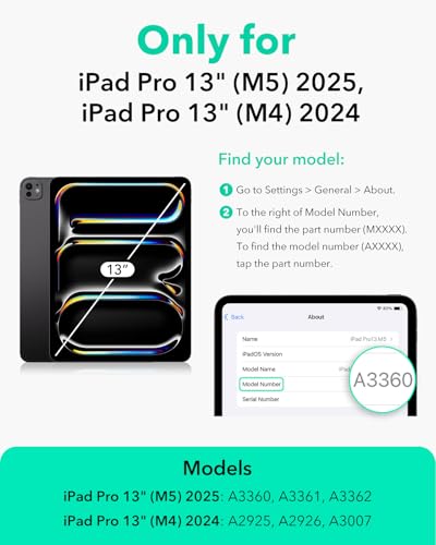 ESR 2 Pack Armorite Screen Protector for iPad Pro 13 Inch M5/M4 - size: iPad Pro 13" M5/M4 (2025/2024)