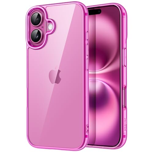 JETech Case ONLY for iPhone 16 Plus 6.7-Inch, Non-Yellowing Shockproof Phone Bumper Cover, Anti-Scratch Clear Back (Pink) - color: Pink, size: iPhone 16 Plus