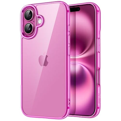 JETech Case ONLY for iPhone 16 Plus 6.7-Inch, Non-Yellowing Shockproof Phone Bumper Cover, Anti-Scratch Clear Back (Pink) - color: Pink, size: iPhone 16 Plus