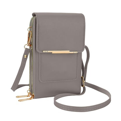 Women's Phone Messenger Bag, Crossbody Phone Wallet, RFID Touch Screen Crossbody Phone Purse, Anti-Theft Shoulder Strap - color: Grey1
