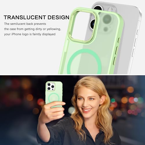 BENTOBEN Magnetic for iPhone 16 Pro Max Case,(Compatible with MagSafe) (Military Grade Drop Protection) Slim Translucent Matte Shockproof with Anti-Fingerprint Phone Case 6.9",Matcha Green - color: Matcha Green
