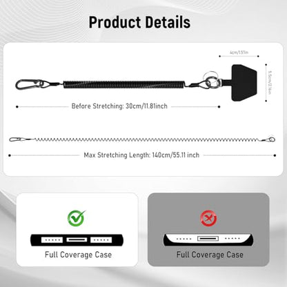 Dadanism 2 Pack Phone Tether Lanyard, Anti-Theft & Anti-Drop Phone Strap - color: Black & Transparent