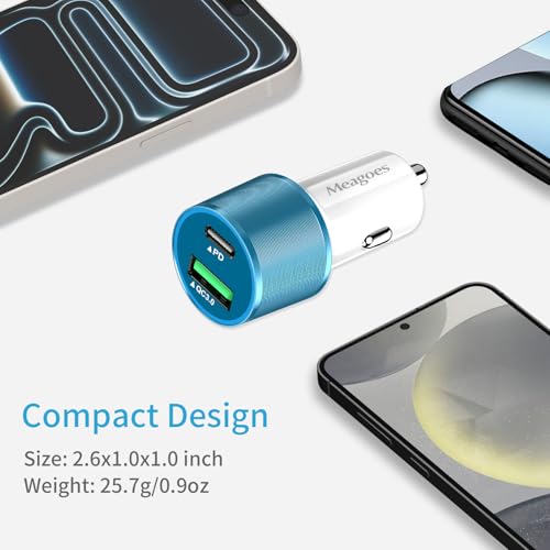 67.5W Blue Car Charger USB C Super Fast for iPhone 18 Pro Max/17/Android - color: Blue, size: 3.3 ft