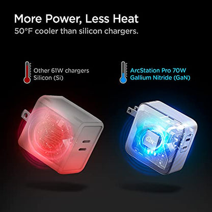 Spigen 70W Dual USB-C Wall Charger, GaN II