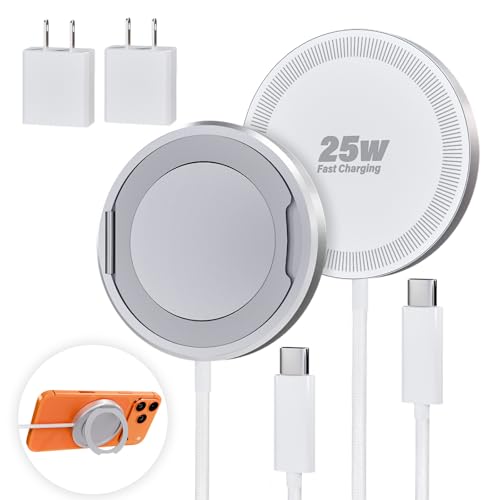 2Pack Magnetic Wireless iPhone Charger Fast Phone Charger with Stand, 6FT 25W Fast Phone Charging Pad Wireless Magnetic Charge for iPhone 17/17Air/16 Pro Max/16 Plus/15 Pro Max/AirPods3/2/Pro White - color: White, size: 6ft-2PK