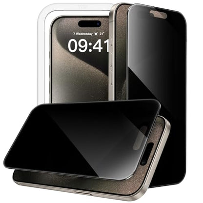 JETech 360° Privacy Screen Protector for iPhone 15 Pro Max, 2-Pack - size: iPhone 15 Pro Max