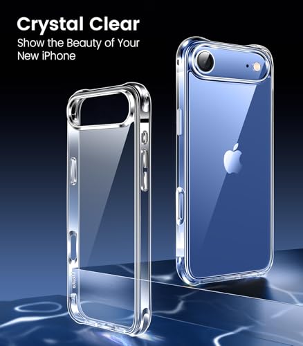 Mkeke for iPhone Air Case Clear, [Not Yellowing] [Military-Grade Drop Protection] Protective Clear for Apple iPhone 17 Air Case with Shockproof Bumper 2025 - size: for iPhone 17 air 6.5"