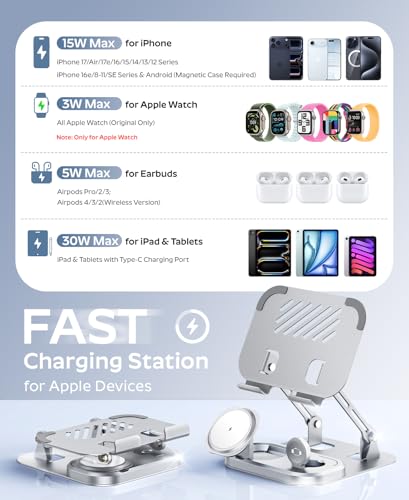 Meifigno 65W 5 in 1 Wireless Charging Station for Apple Multiple Devices
