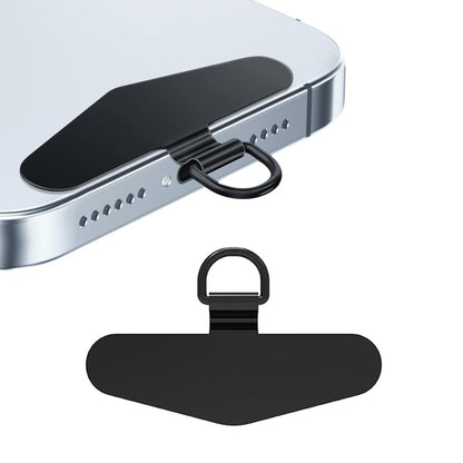 Phone Tether Tab, Bending Design 0.2mm Ultra-thin Stainless Steel Cellphone Lanyard Metal Patch Tether Tab - color: B