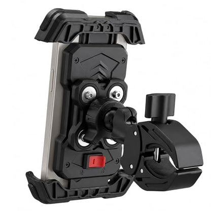 Bike Phone Mount, Motorcycle Phone Holder with Vibration Dampener & 1s Quick Lock, Anti-Shake Handlebar Mount for Bicycle Scooter, Fits 4.7"-7.2" Smartphones