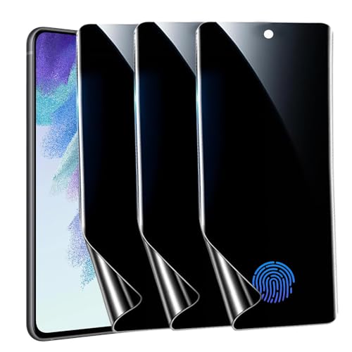 nulala Privacy Screen Protector for Samsung Galaxy S21 FE [Not Glass] Support Fingerprint Unlock -Touch Sensitive Anti-Spy Flexible TPU Film for Samsung S21 FE, 3-Pack - size: Galaxy S21 FE