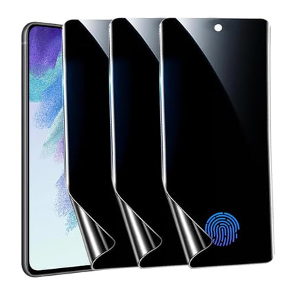 nulala Privacy Screen Protector for Samsung Galaxy S21 FE [Not Glass] Support Fingerprint Unlock -Touch Sensitive Anti-Spy Flexible TPU Film for Samsung S21 FE, 3-Pack - size: Galaxy S21 FE