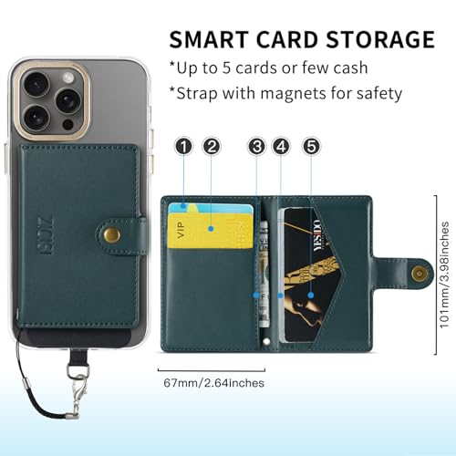 for Apple Magsafe Wallet,PU Leather Magnetic Wallet for iPhone 17/16/15/14/13/12 pro Max/Mini/plus,6 Card Holders with RFID Blocking (Dark green) - color: Dark green