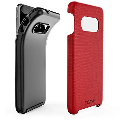 Crave Dual Guard Compatible with Samsung Galaxy S10e Case, Shockproof Protection Dual Layer Case for Samsung Galaxy S10e - Red - color: Red