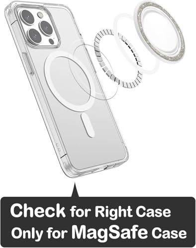 metisinno Magnetic Base Compatible with PopSocket Phone Grips and iPhone MagSafe Cases, Sparkle Glitter - color: Sparkle Clear