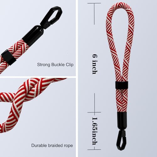 Phone Lanyard, 2 Pack Adjustable Cell Phone Lanyard Hand Phone Wrist Strap with Tether Tabs for Smartphones - color: Red White