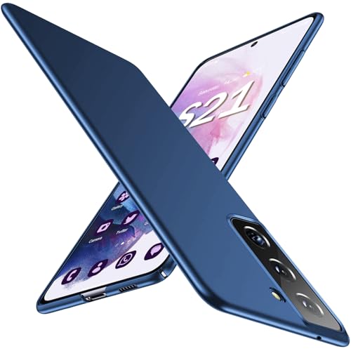 Ultra Thin Case for Samsung Galaxy S21 5G, New Premium Material Slim Phone Case [Silky Touch & Anti-Fingerprint] Matte Texture Hard Plastic Back Cover with Camera Protection for Samsung S21 5G (Blue) - color: Blue, size: Galaxy S21