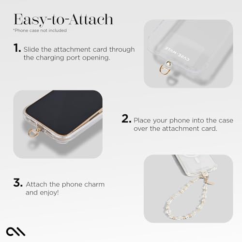 Case-Mate Phone Charm Wrist Strap w/Pearls & Crystals - Crystal Pearl Gold | Detachable Anti-Theft Phone Strap - Hands-Free iPhone Wrist Strap for Women - Phone Chain Wristlet for Galaxy, Pixel & More - color: Crystal Pearl Gold