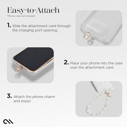 Case-Mate Phone Charm Wrist Strap w/Pearls & Crystals - Crystal Pearl Gold | Detachable Anti-Theft Phone Strap - Hands-Free iPhone Wrist Strap for Women - Phone Chain Wristlet for Galaxy, Pixel & More - color: Crystal Pearl Gold