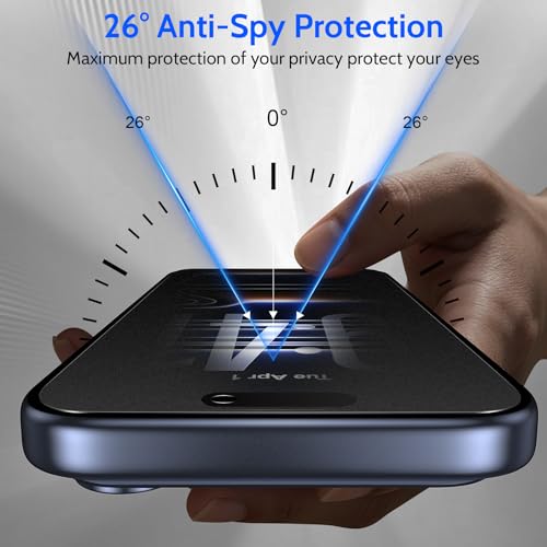 Fotbor [Ultra-Shield 26° True Privacy Screen Protector Compatible with iPhone 17 Pro, 2-Pack Elite Matte AG Etched Glass, 9H Anti-Shatter, with [Installation Master Kit] - size: iPhone 17 Pro-6.3 inch