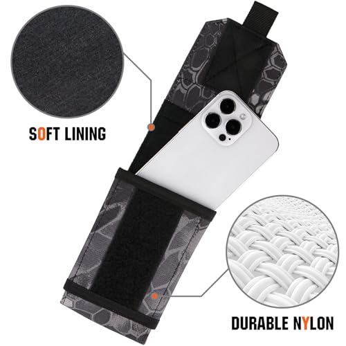 Tactical Molle Phone Cover Case, Heavy Duty Loop Belt Holster Pouch with Flag Patch for iPhone 17 Pro Max/Air/17 Pro/17/16 Pro Max/15 Pro Max/14 Pro Max/13 Pro Max, for Galaxy S26 Ultra - color: Python Pattern