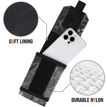Tactical Molle Phone Cover Case, Heavy Duty Loop Belt Holster Pouch with Flag Patch for iPhone 17 Pro Max/Air/17 Pro/17/16 Pro Max/15 Pro Max/14 Pro Max/13 Pro Max, for Galaxy S26 Ultra - color: Python Pattern