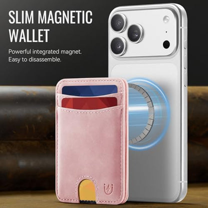 for Magsafe Wallet Magnetic RFID Blocking Card Holders, Rose Pink - color: Rose Pink