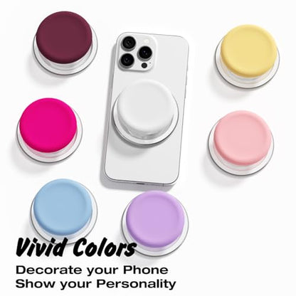 Svanove Silicone Magnetic Phone Grip Compatible with Magsafe Phone Grip Holder, Cute Cell Phones Grips Stand Collapsible Kickstand for iPhone Samsung, Slim Thin Matte Soft Rubber TPU, Neon Hot Pink - color: Hot Pink, style: Magnetic