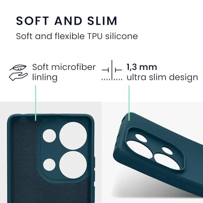 kwmobile Case Compatible with Xiaomi Redmi Note 13 Pro 4G Case - Protective Slim TPU Cover with Soft Matte Finish - Teal Matte - color: teal matte