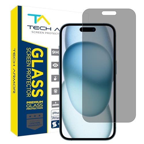 Tech Armor Privacy Glass for iPhone 15 Plus Screen Protector 1-Pack - size: iPhone 15 Plus-6.7 Inch