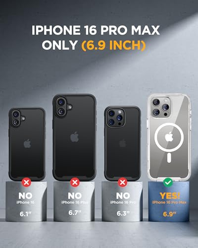 miracase Privacy for iPhone 16 Pro Max Case, 25° Anti-Spy, Clear - color: Clear, size: iPhone 16 Pro Max