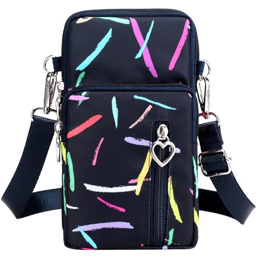 BIAOTIE Lightweight Small Crossbody bags Cell Phone Purses Travel Pouch Shoulder Bag for Women - color: Black Colorbar