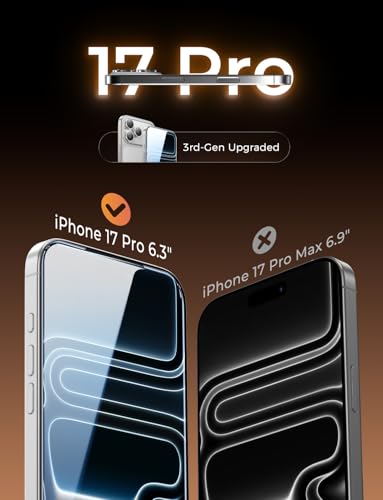 MAGIC JOHN 3rd Gen for iPhone 17 Pro Screen Protector, Easy Installation | 2 Pack Shatterproof Tempered Glass, 6.3 Inch Auto Dust-Elimination, Bubble Free, HD Clear - size: iPhone 17 Pro 6.3inch