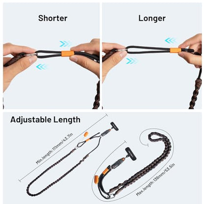 PGYTECH LinkGo Phone Strap, Quick Release Crossbody Lanyard & Lens Cloth - color: Braided-coral Pink