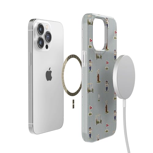 Casely iPhone 14 Pro Case | Clubhouse | The Caddie Print | Compatible with MagSafe | Classic Ultra Thin Design - color: Clubhouse | The Caddie Print, size: Iphone 14 Pro