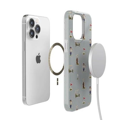 Casely iPhone 14 Pro Case | Clubhouse | The Caddie Print | Compatible with MagSafe | Classic Ultra Thin Design - color: Clubhouse | The Caddie Print, size: Iphone 14 Pro