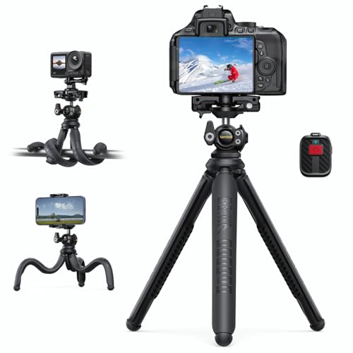 Lamicall Tripod for Camera with Wireless Remote 8-Strand Aluminum Core - style: NEW Upgraded - Silicone for Camera