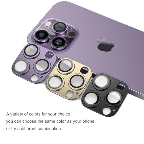 [Black][2 Pack] Camera Lens Protector for iPhone 15/15 Plus,Ultra HD 9H Tempered Glass Camera Cover screen Metal Ring Case Friendly Scratch Resistant Easy to Install - color: Black