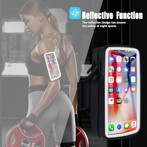 Phone Holder for Running Armband Cell Phone Holder iPhone 17 16 16e 15 14 13 12 11 Pro Max Xs Xr X Plus Mini Galaxy Ultra S26 Note, Sports Arm Bag Bands Fit Exercise Gym Workout Runner Hiking - color: 11-Black with Clear Window