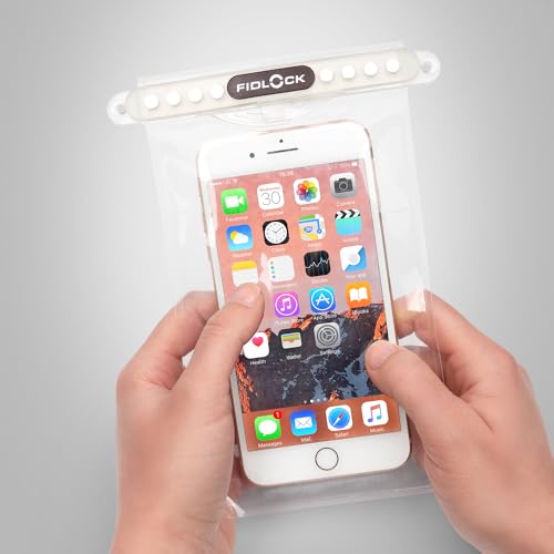 FIDLOCK Hermetic Dry Bag Flexible Magnetic Bag, Medi, Transparent | Medi Dry Bag, Magnetic Self-Sealing Closure, Waterproof/Dustproof Protection, Touchscreen Window, Lanyard Carry - color: Transparent, size: Medi